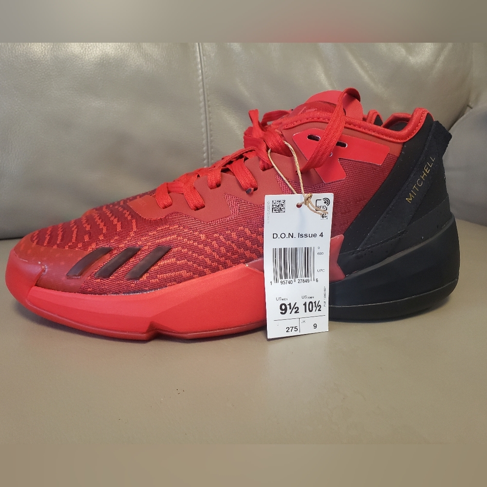 Adidas, D.O.N, Donovan Mitchell, basketball shoes, Brand New, 9.5, Red, Black